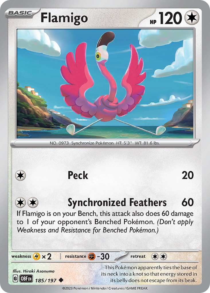 Flamigo – Obsidian Flames 185/197 Pokémon card
