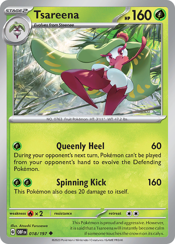 Tsareena – Obsidian Flames 018/197 Pokémon card