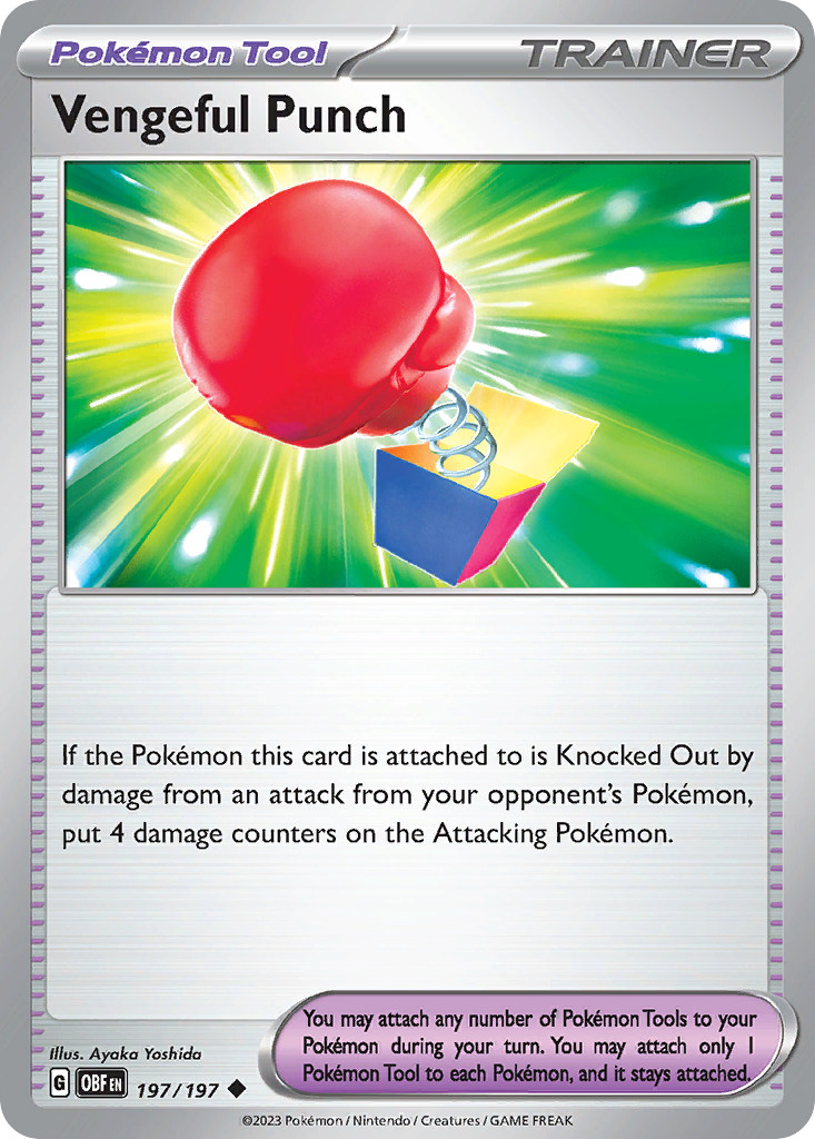 Vengeful Punch – Obsidian Flames 197/197 Pokémon card