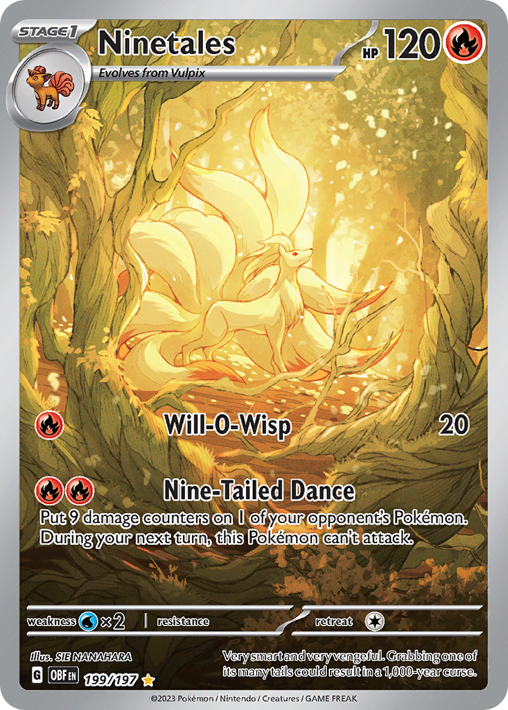 Ninetales – Obsidian Flames 199/197 Pokémon card
