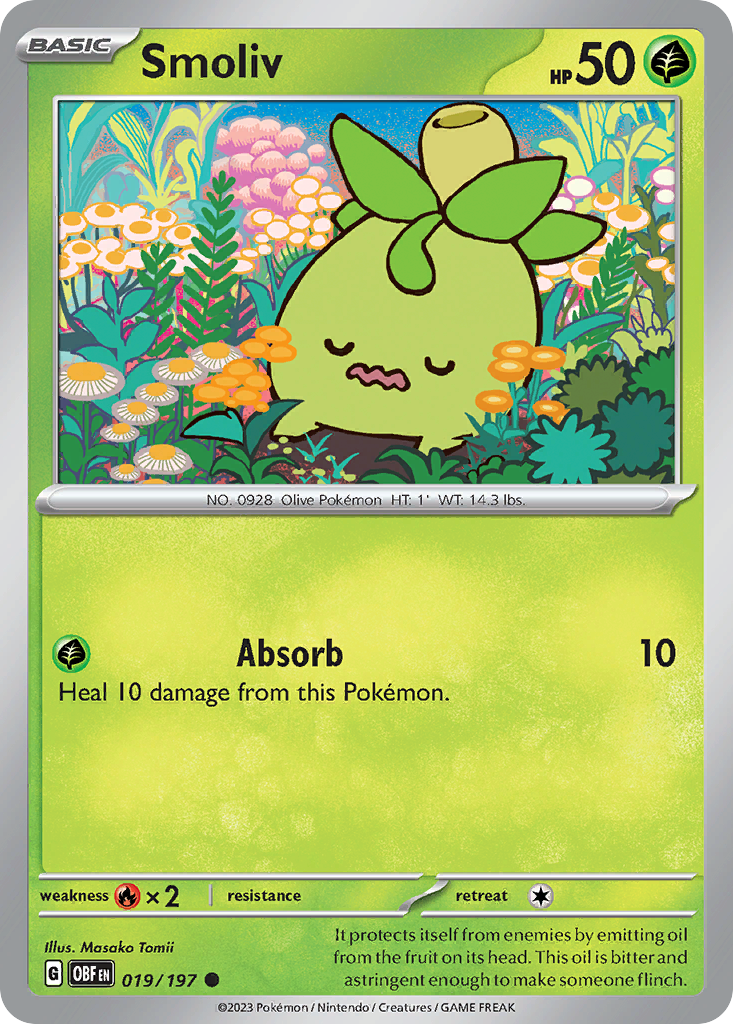 Smoliv – Obsidian Flames 019/197 Pokémon card