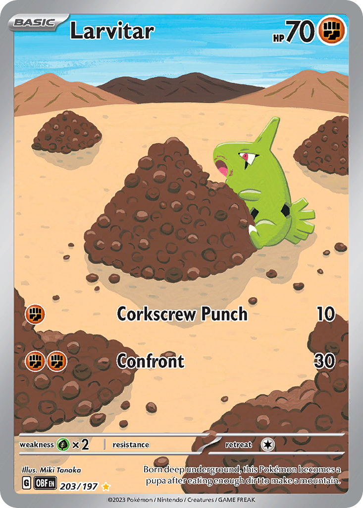 Larvitar – Obsidian Flames 203/197 Pokémon card