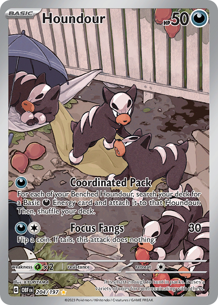 Houndour – Obsidian Flames 204/197 Pokémon card