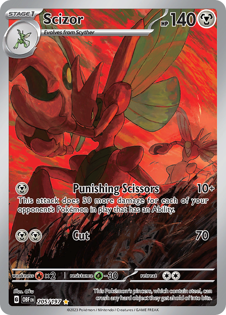 Scizor – Obsidian Flames 205/197 Pokémon card