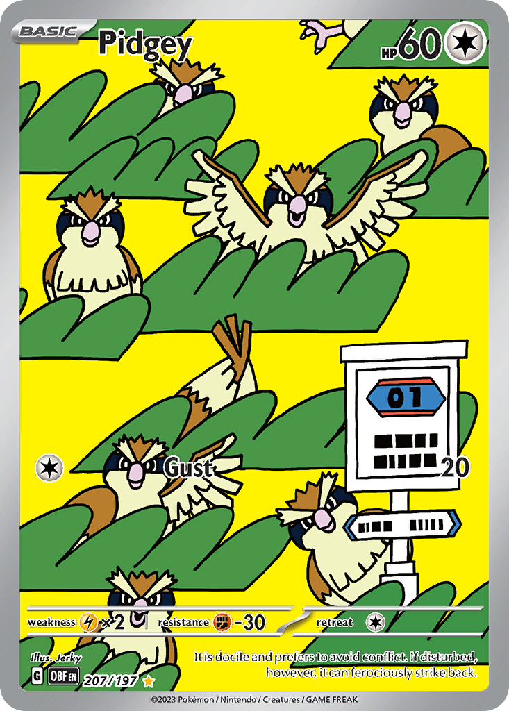 Pidgey – Obsidian Flames 207/197 Pokémon card