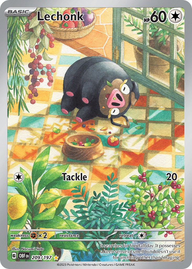 Lechonk – Obsidian Flames 209/197 Pokémon card