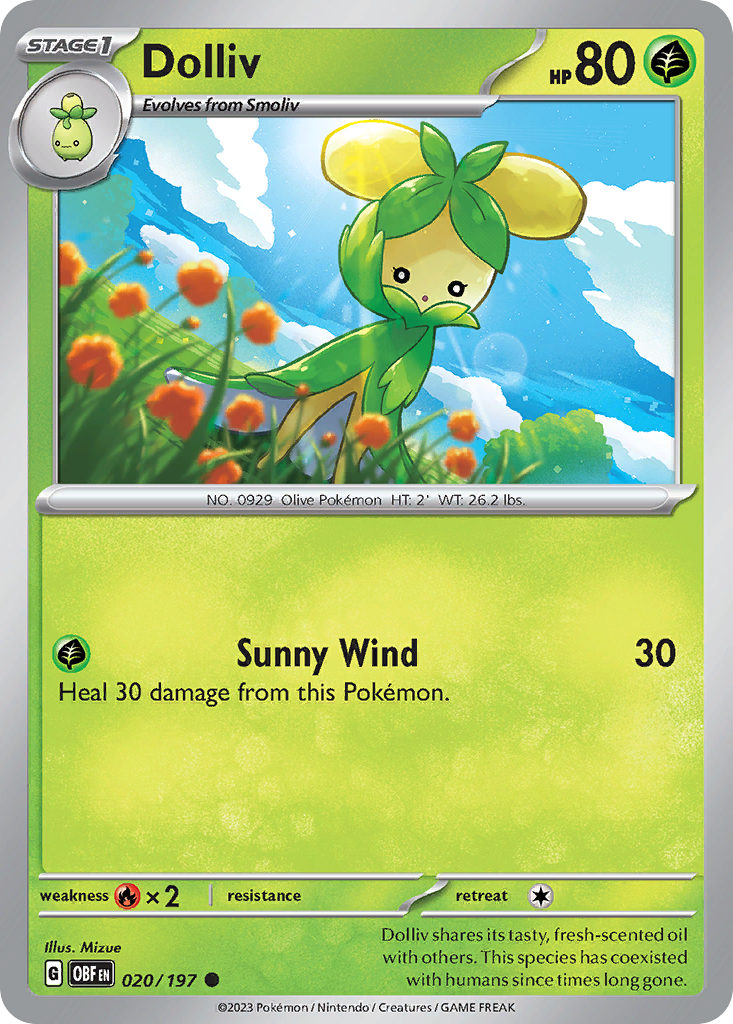 Dolliv – Obsidian Flames 020/197 Pokémon card