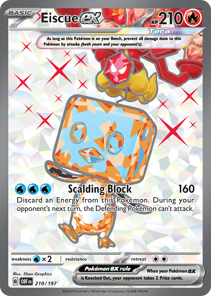 Eiscue ex – Obsidian Flames 210/197 Pokémon card