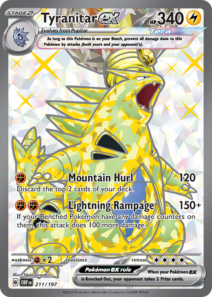 Tyranitar ex – Obsidian Flames 211/197 Pokémon card