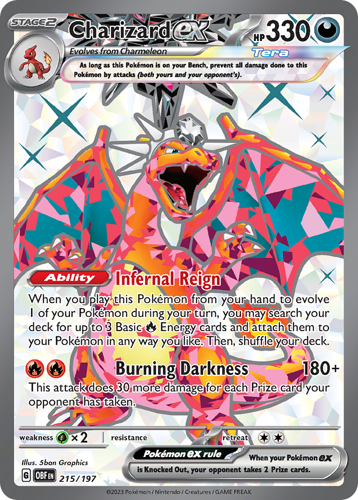 Charizard ex – Obsidian Flames 215/197 Pokémon card