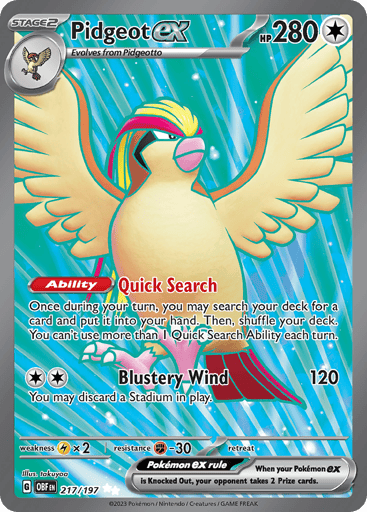 Pidgeot ex - Obsidian Flames 217