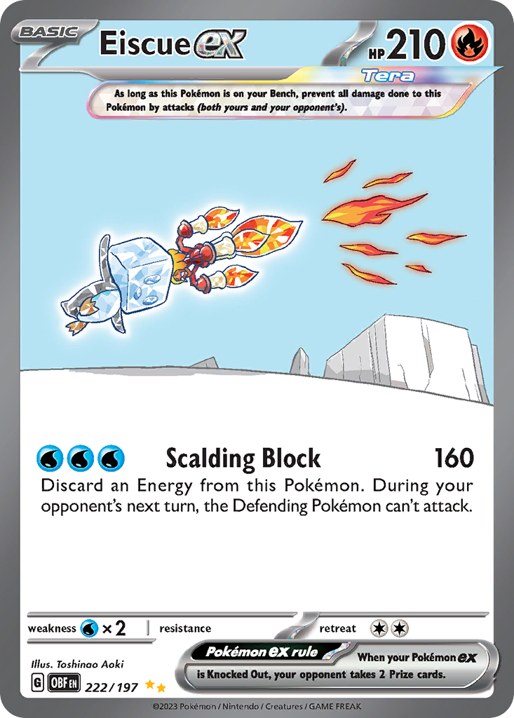 Eiscue ex – Obsidian Flames 222/197 Pokémon card