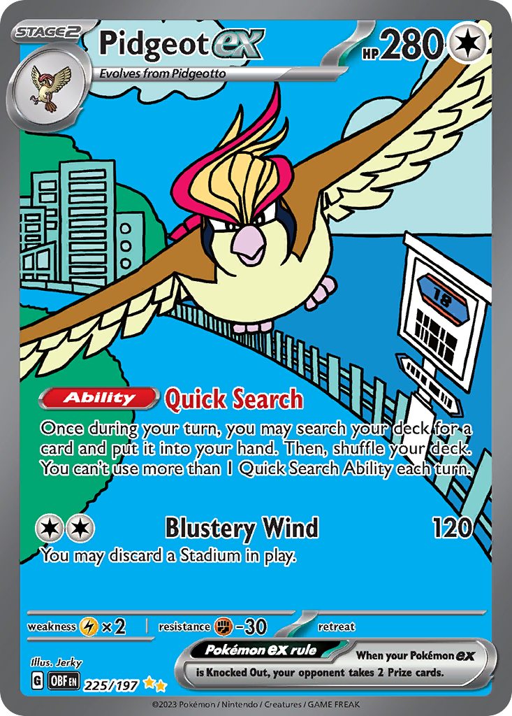 Pidgeot ex – Obsidian Flames 225/197 Pokémon card
