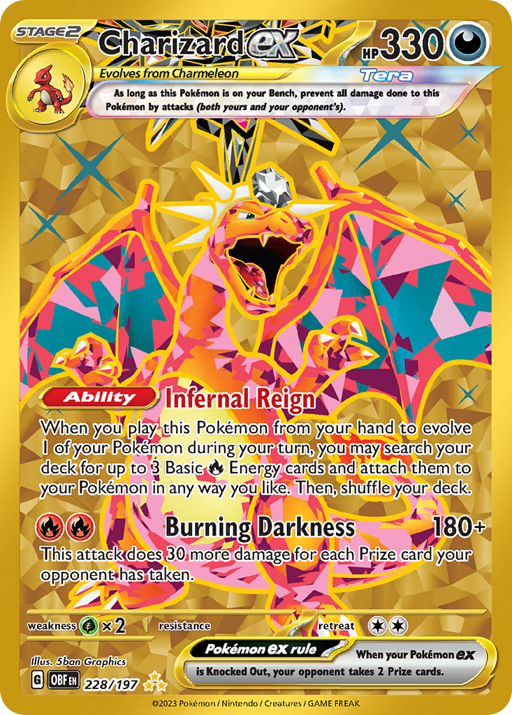 Charizard ex – Obsidian Flames 228/197 Pokémon card