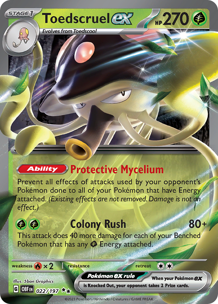 Toedscruel ex – Obsidian Flames 022/197 Pokémon card