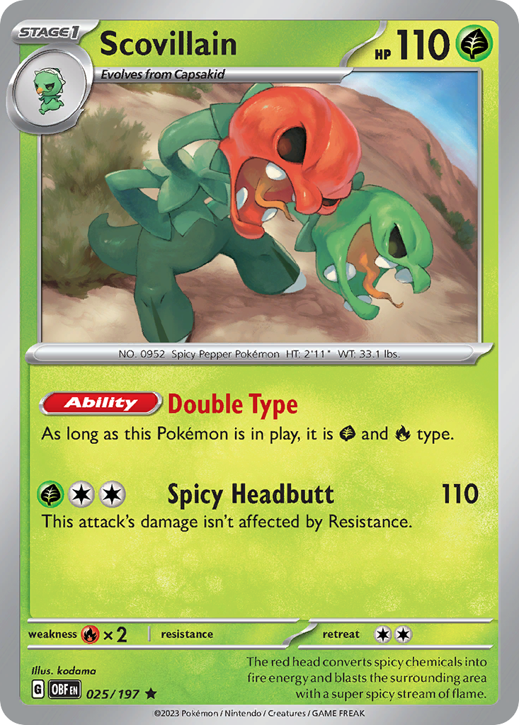 Scovillain – Obsidian Flames 025/197 Pokémon card