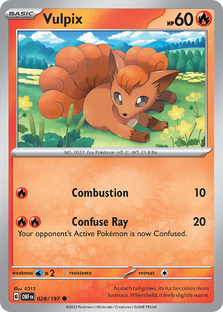 Vulpix – Obsidian Flames 028/197 Pokémon card