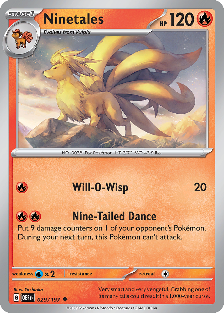 Ninetales – Obsidian Flames 029/197 Pokémon card