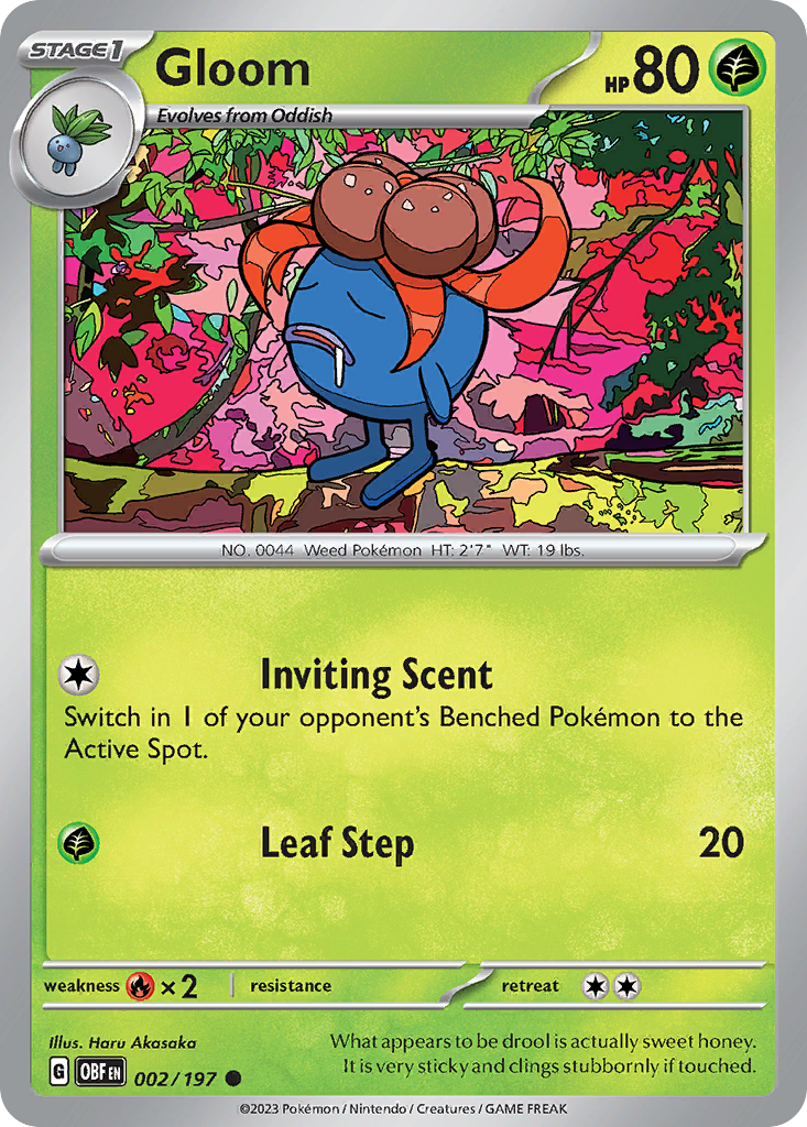 Gloom – Obsidian Flames 002/197 Pokémon card