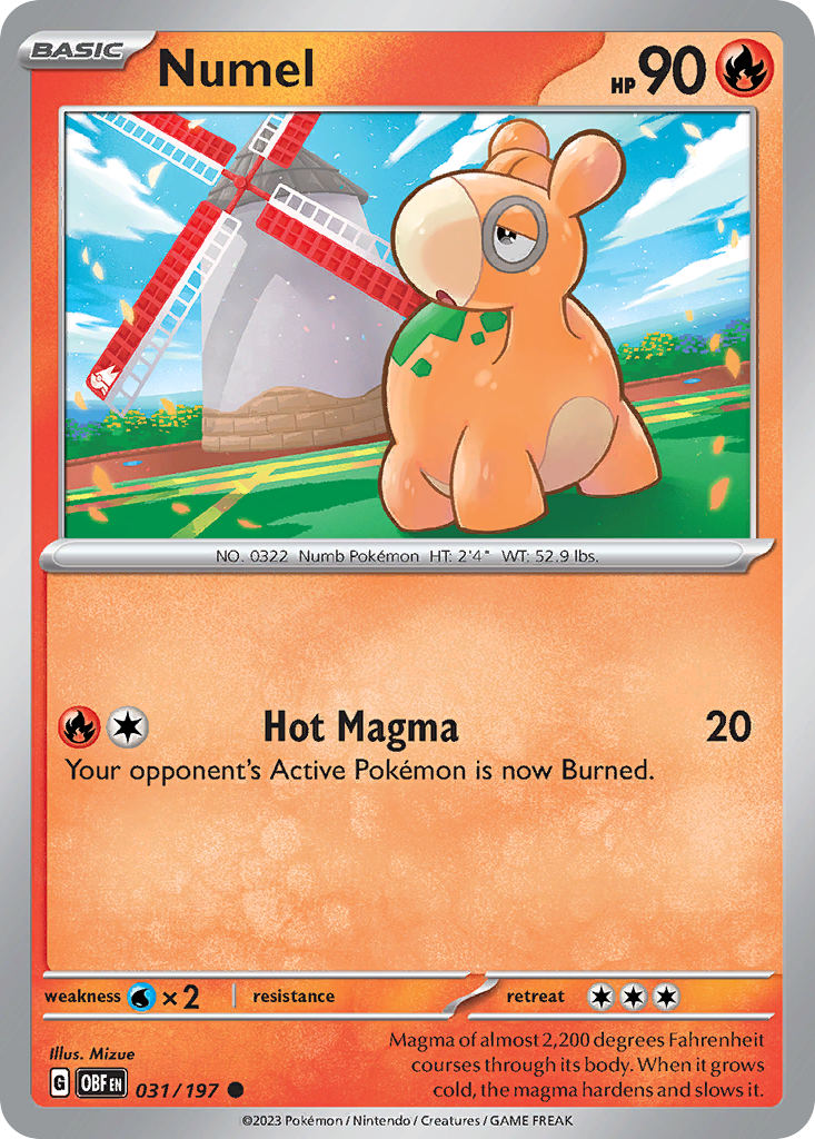 Numel – Obsidian Flames 031/197 Pokémon card