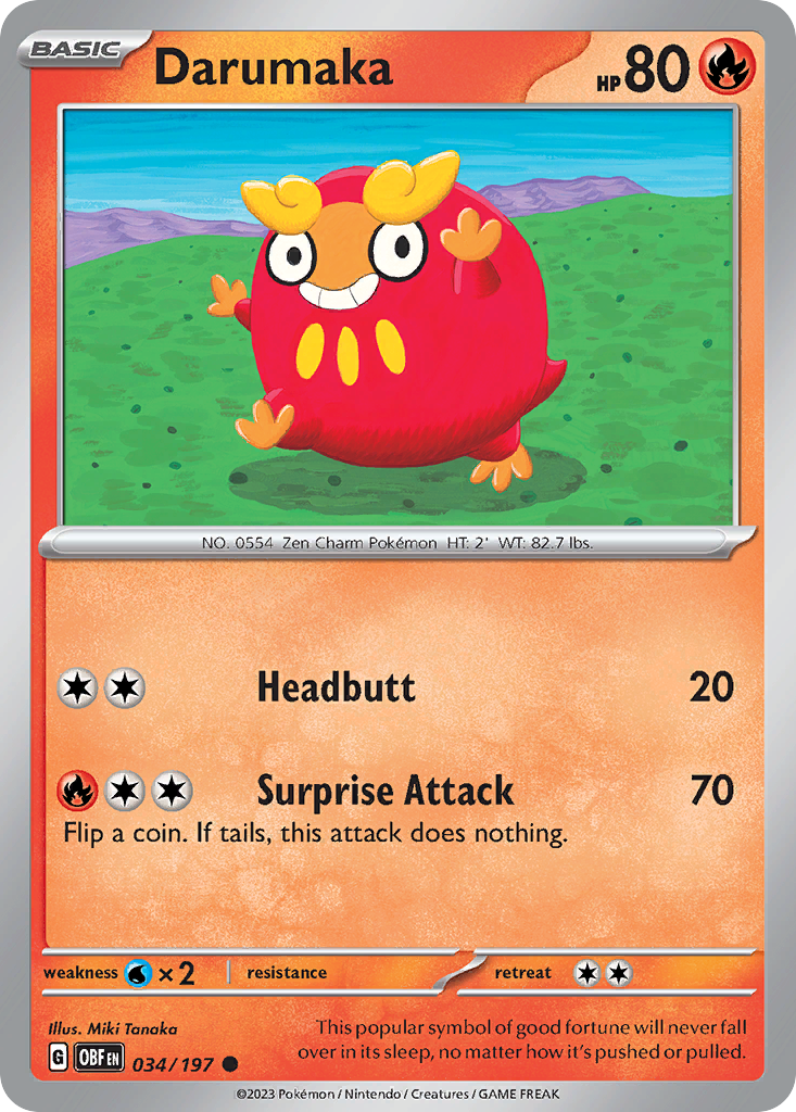 Darumaka – Obsidian Flames 034/197 Pokémon card