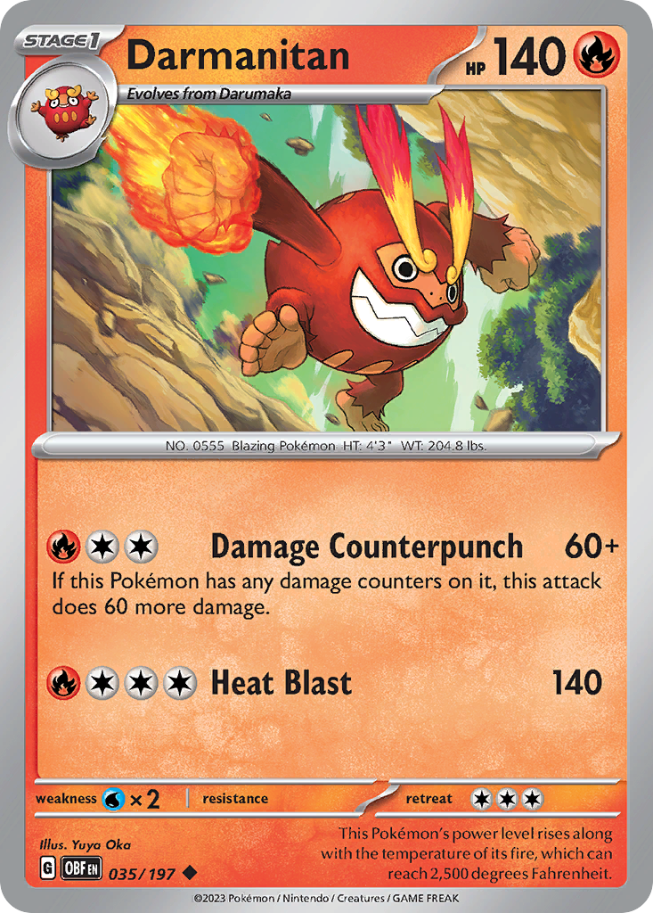 Darmanitan – Obsidian Flames 035/197 Pokémon card