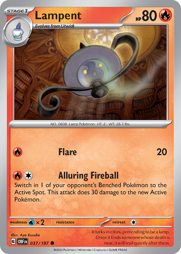 Lampent – Obsidian Flames 037/197 Pokémon card