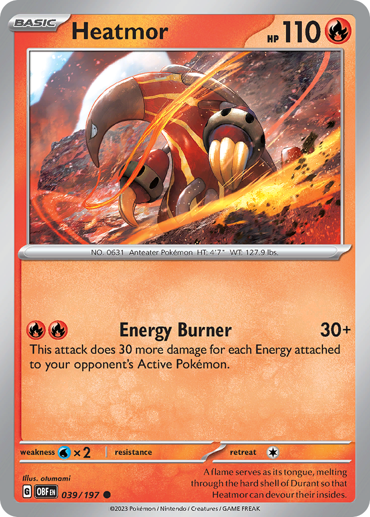 Heatmor – Obsidian Flames 039/197 Pokémon card