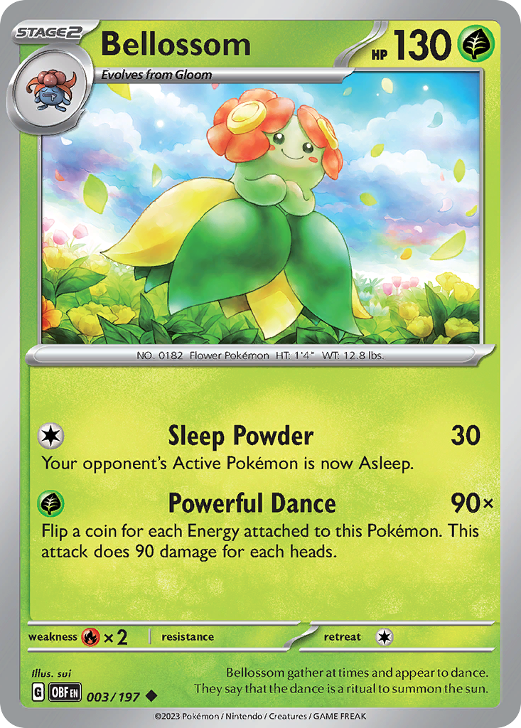 Bellossom – Obsidian Flames 003/197 Pokémon card