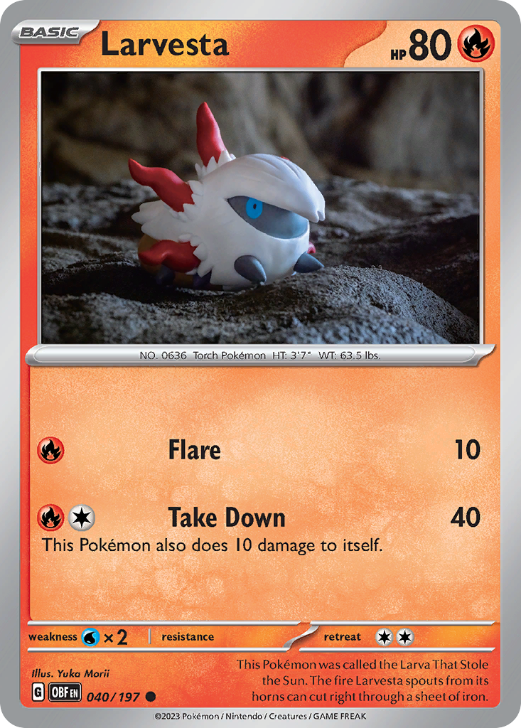 Larvesta – Obsidian Flames 040/197 Pokémon card