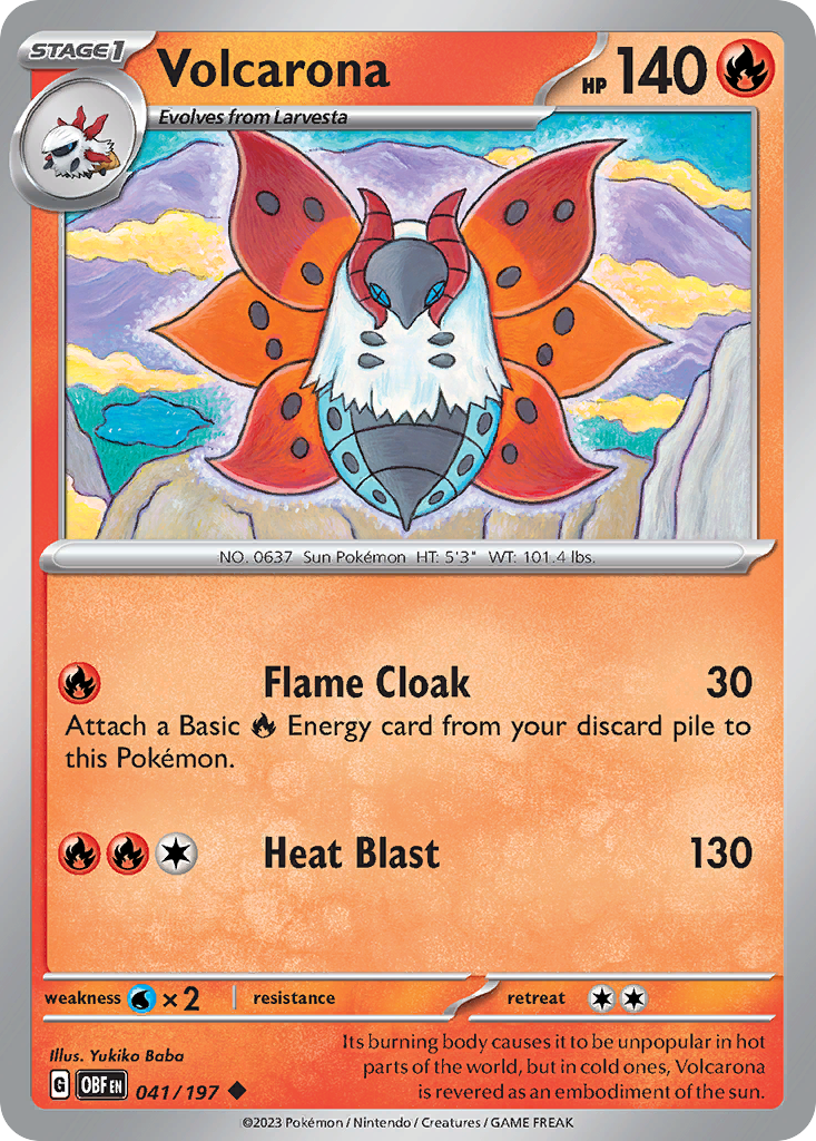 Volcarona – Obsidian Flames 041/197 Pokémon card