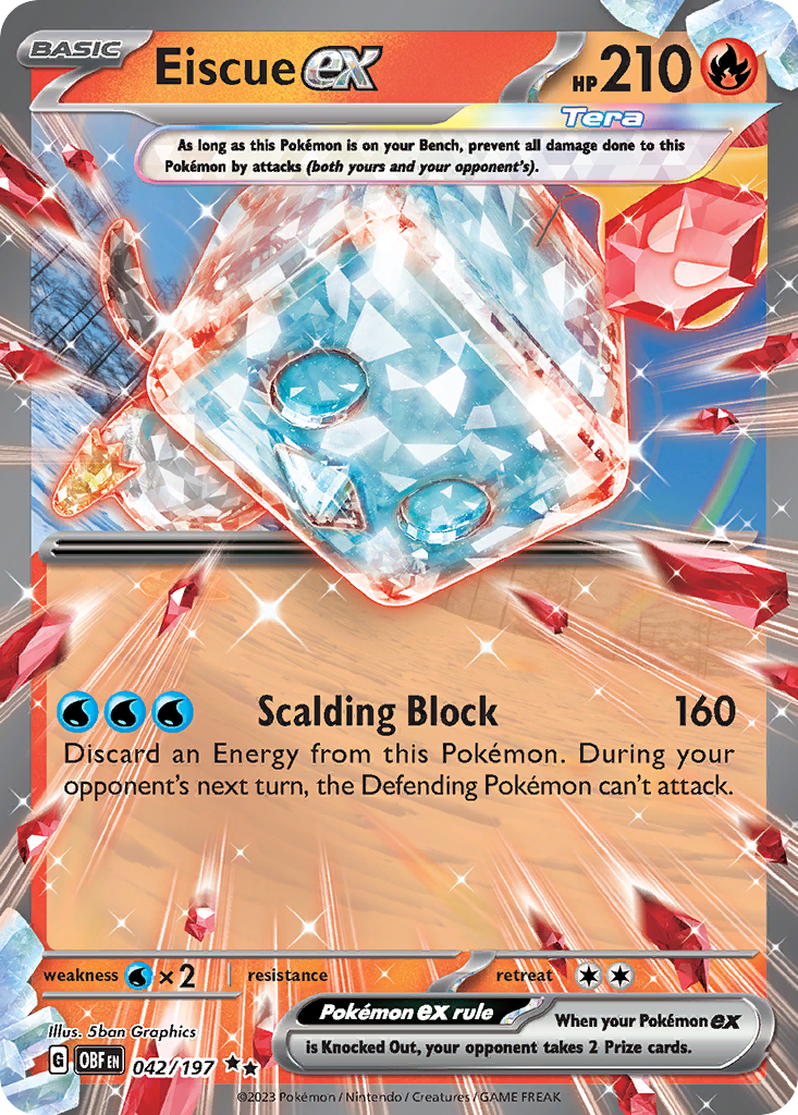 Eiscue ex – Obsidian Flames 042/197 Pokémon card