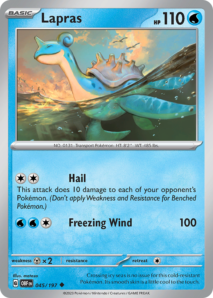 Lapras – Obsidian Flames 045/197 Pokémon card