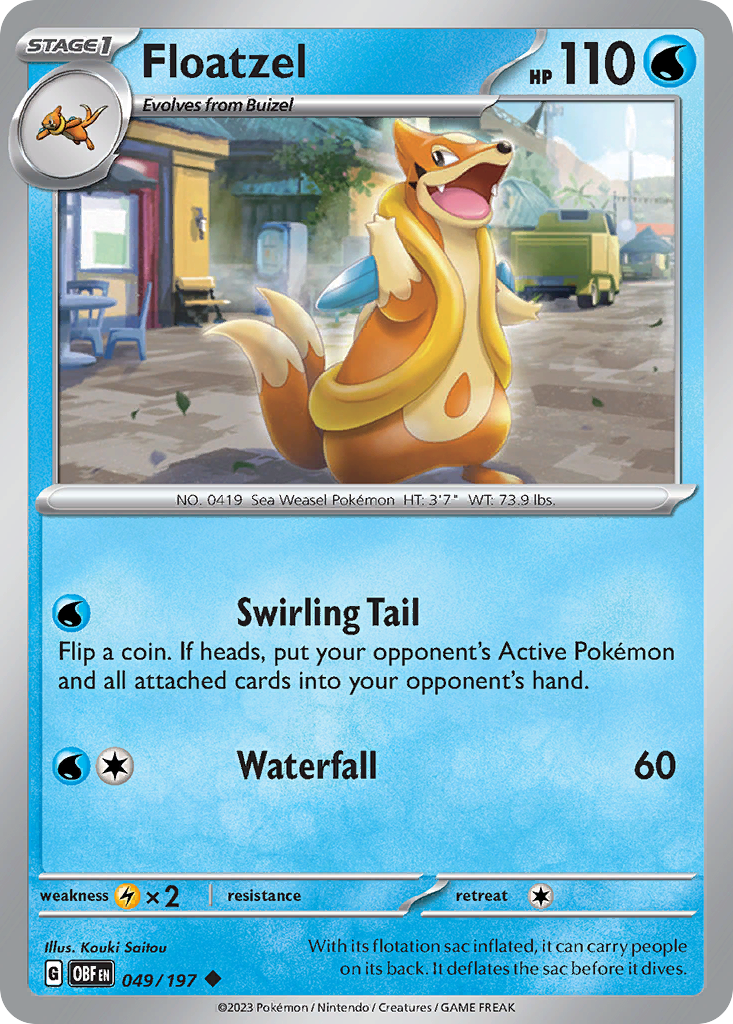 Floatzel – Obsidian Flames 049/197 Pokémon card