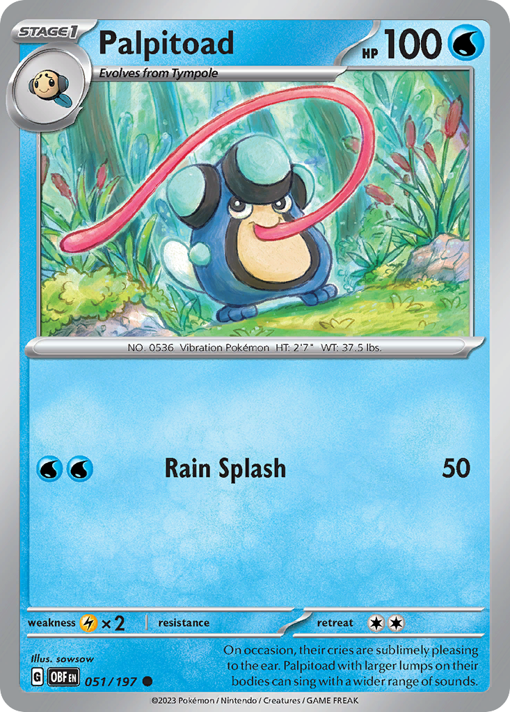 Palpitoad – Obsidian Flames 051/197 Pokémon card