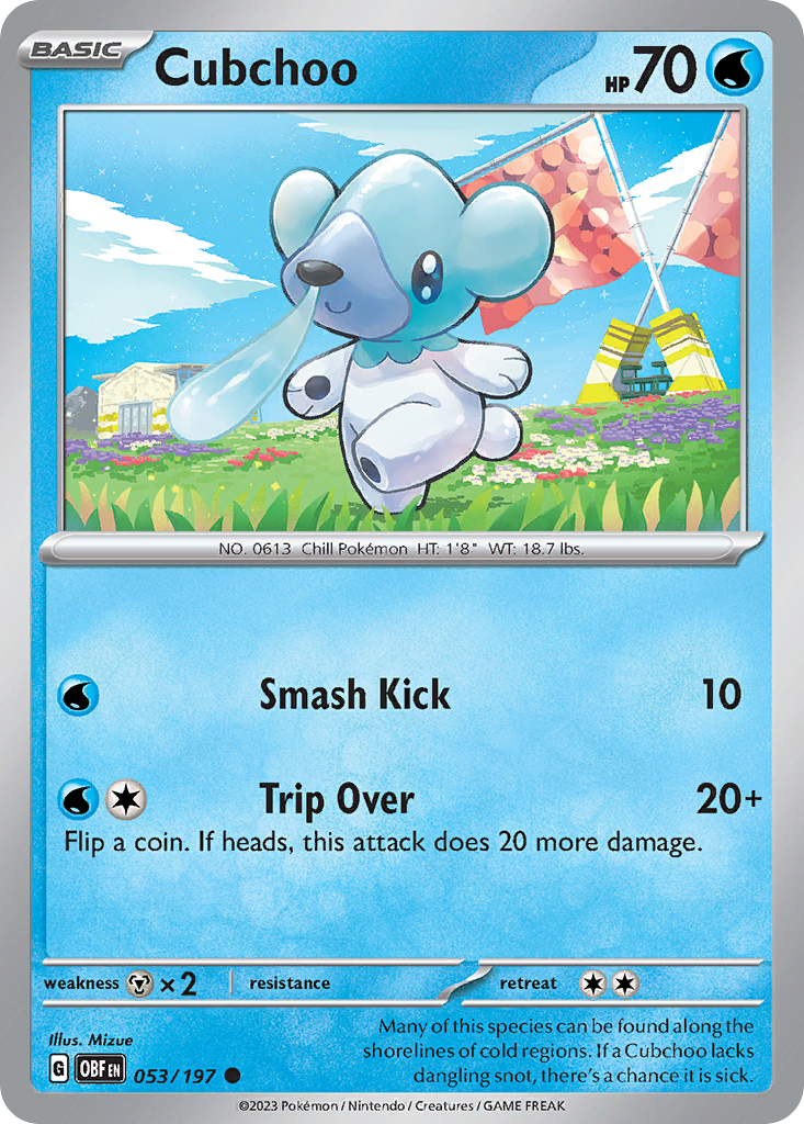 Cubchoo – Obsidian Flames 053/197 Pokémon card
