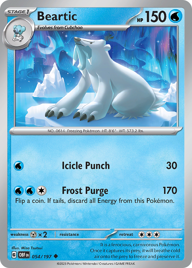 Beartic – Obsidian Flames 054/197 Pokémon card