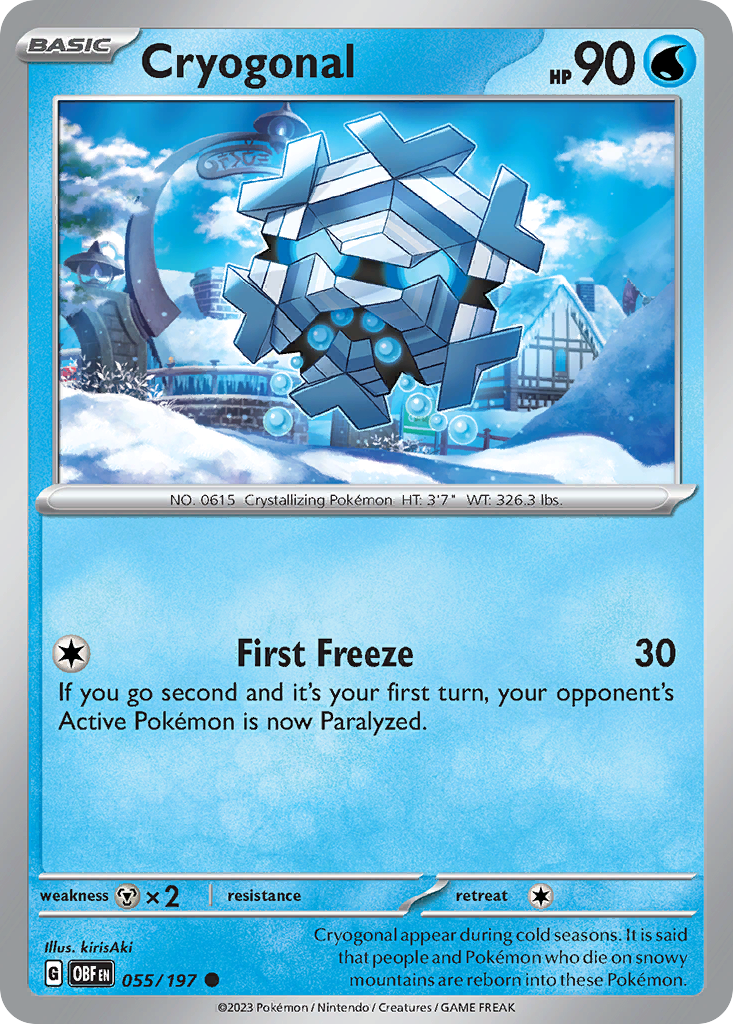 Cryogonal – Obsidian Flames 055/197 Pokémon card