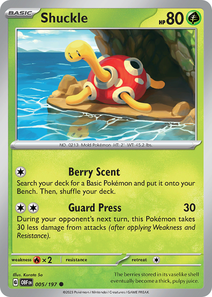 Shuckle – Obsidian Flames 005/197 Pokémon card