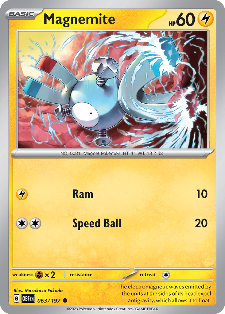 Magnemite – Obsidian Flames 063/197 Pokémon card
