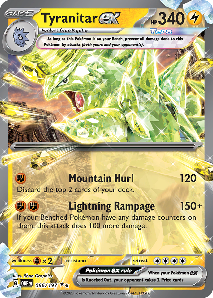 Tyranitar ex – Obsidian Flames 066/197 Pokémon card