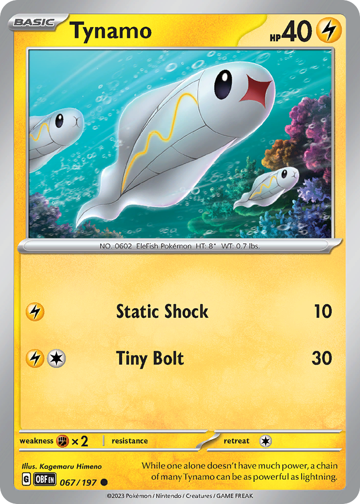 Tynamo – Obsidian Flames 067/197 Pokémon card