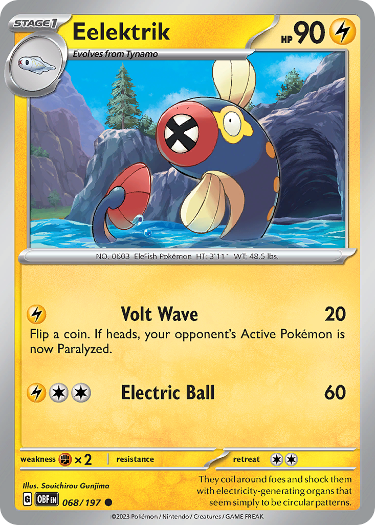 Eelektrik – Obsidian Flames 068/197 Pokémon card