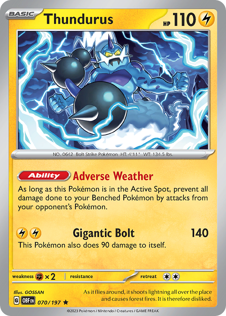 Thundurus – Obsidian Flames 070/197 Pokémon card