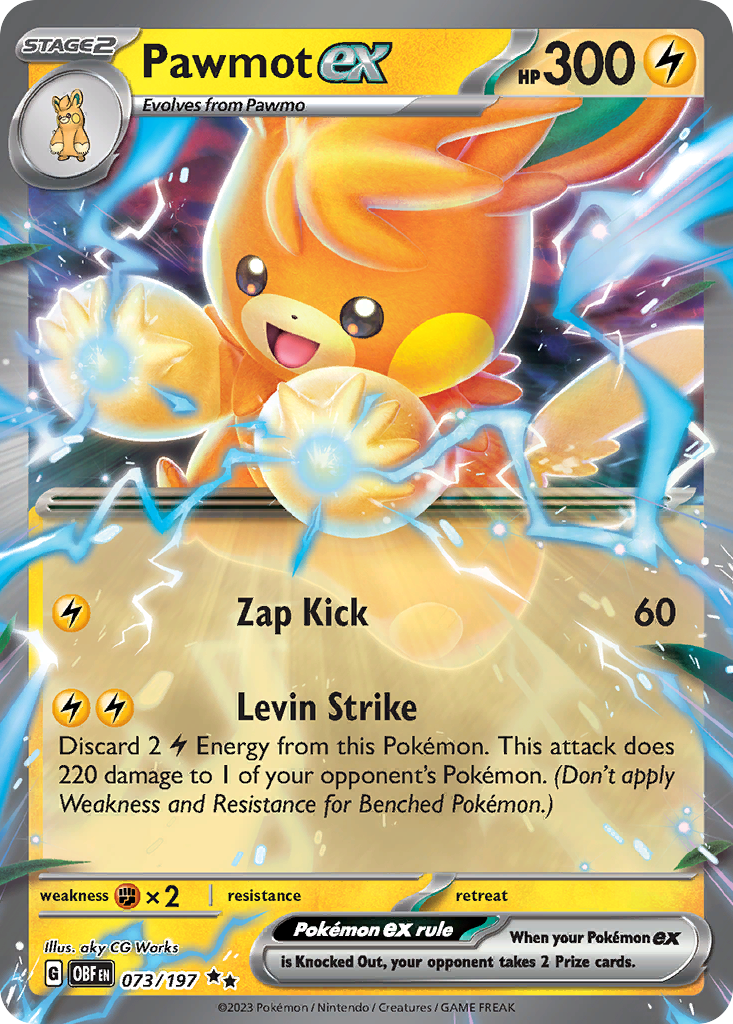 Pawmot ex – Obsidian Flames 073/197 Pokémon card