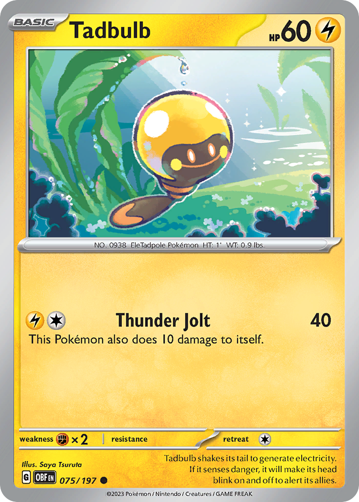 Tadbulb – Obsidian Flames 075/197 Pokémon card