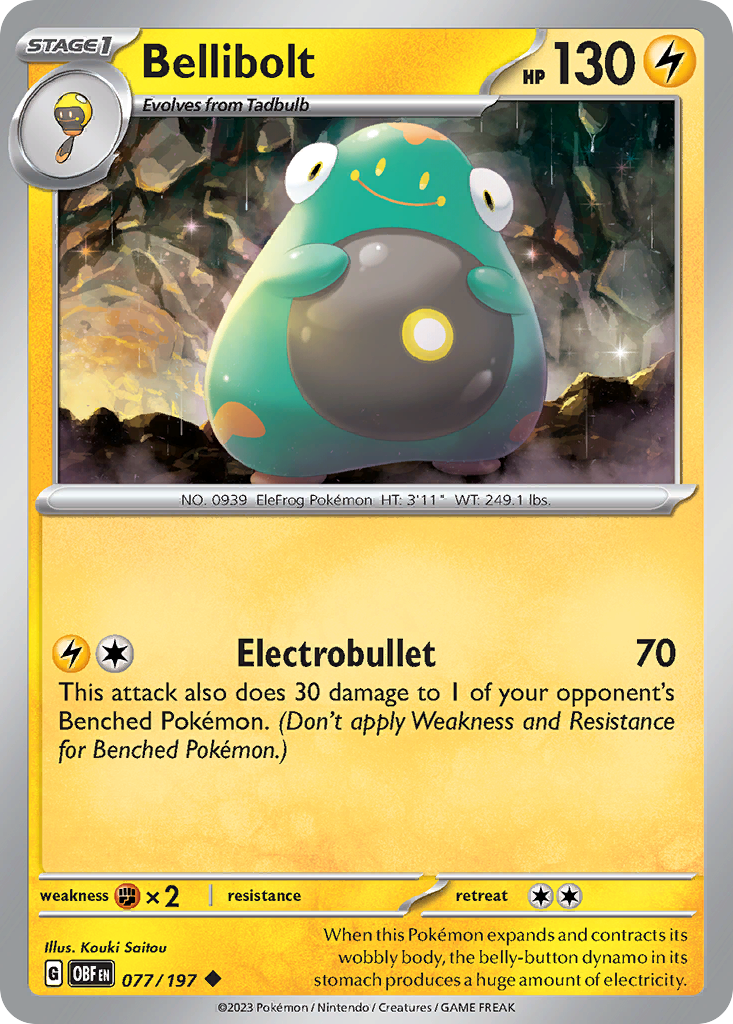 Bellibolt – Obsidian Flames 077/197 Pokémon card