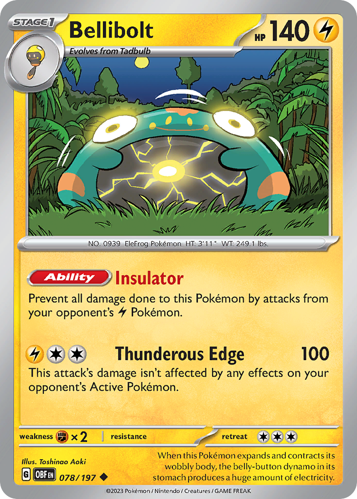 Bellibolt – Obsidian Flames 078/197 Pokémon card