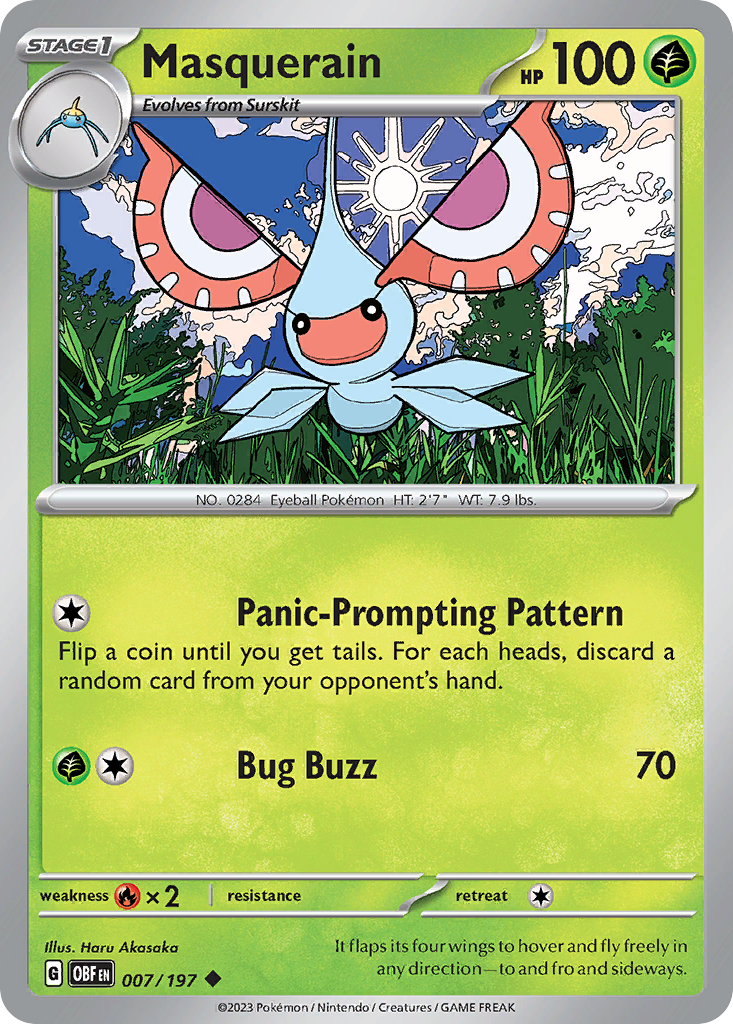 Masquerain – Obsidian Flames 007/197 Pokémon card