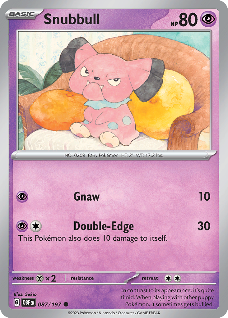 Snubbull – Obsidian Flames 087/197 Pokémon card